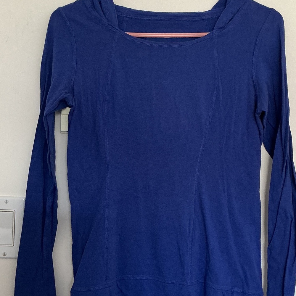 lululemon athletica Deep Blue Long Sleeve Hoodie Top